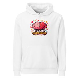 "Heart over mind" Premium Midweight Organic Hoodie