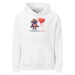 "Powered by love" Premium Midweight Organic Hoodie