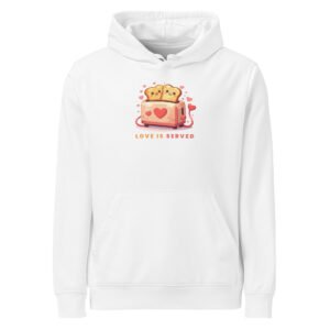 "Love is served" Premium Midweight Organic Hoodie