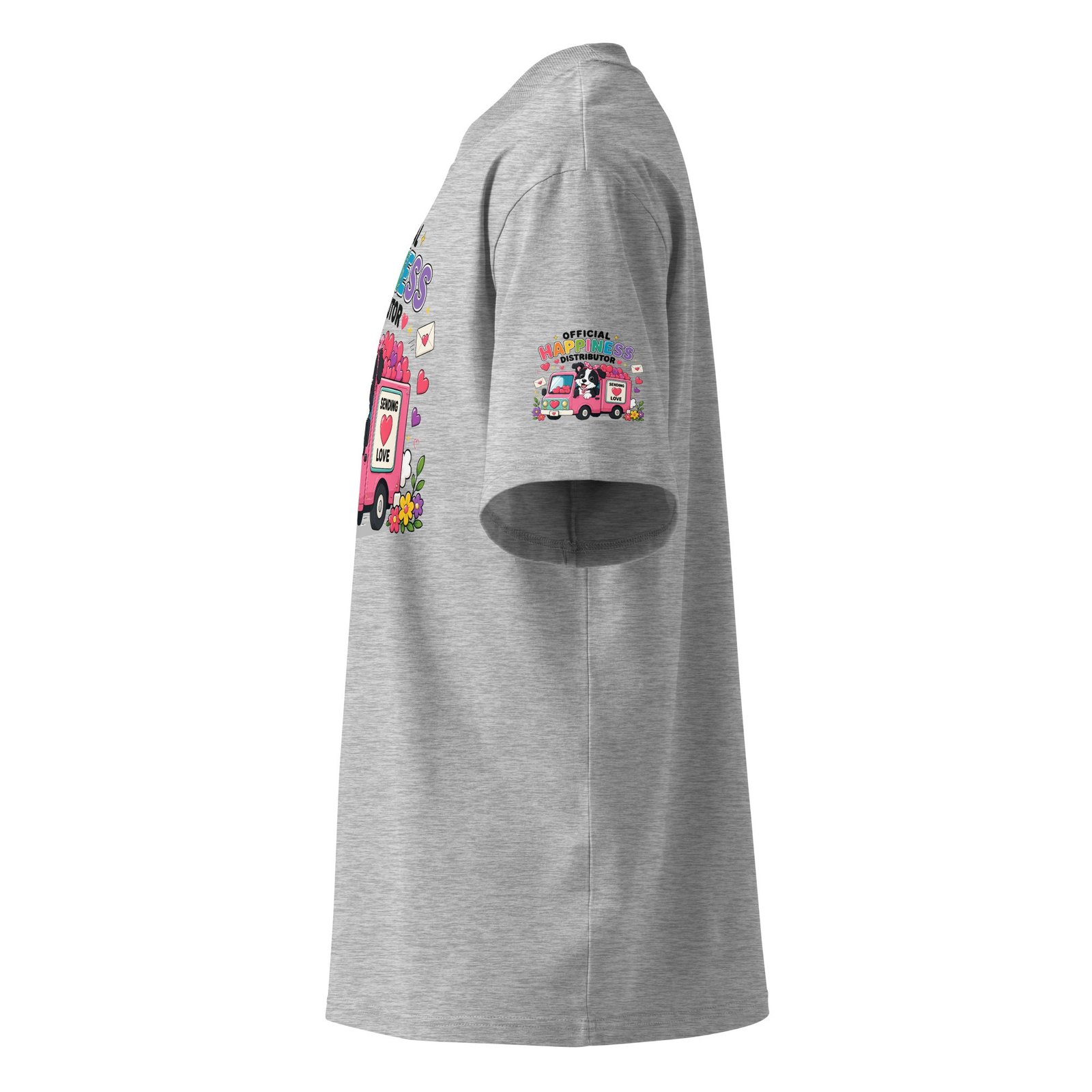 "Happiness Distributor" Organic Oversized High-Neck T-Shirt - Image 7