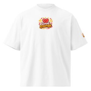 "Good energy" Organic Oversized High-Neck T-Shirt
