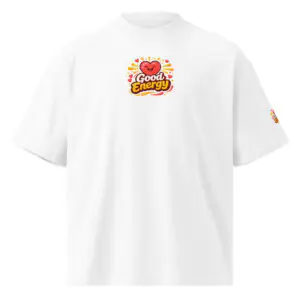 "Good energy" Organic Oversized High-Neck T-Shirt