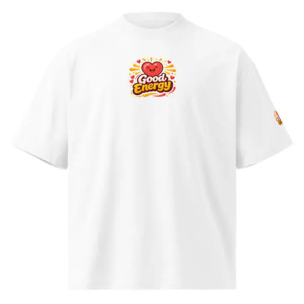 "Good energy" Organic Oversized High-Neck T-Shirt